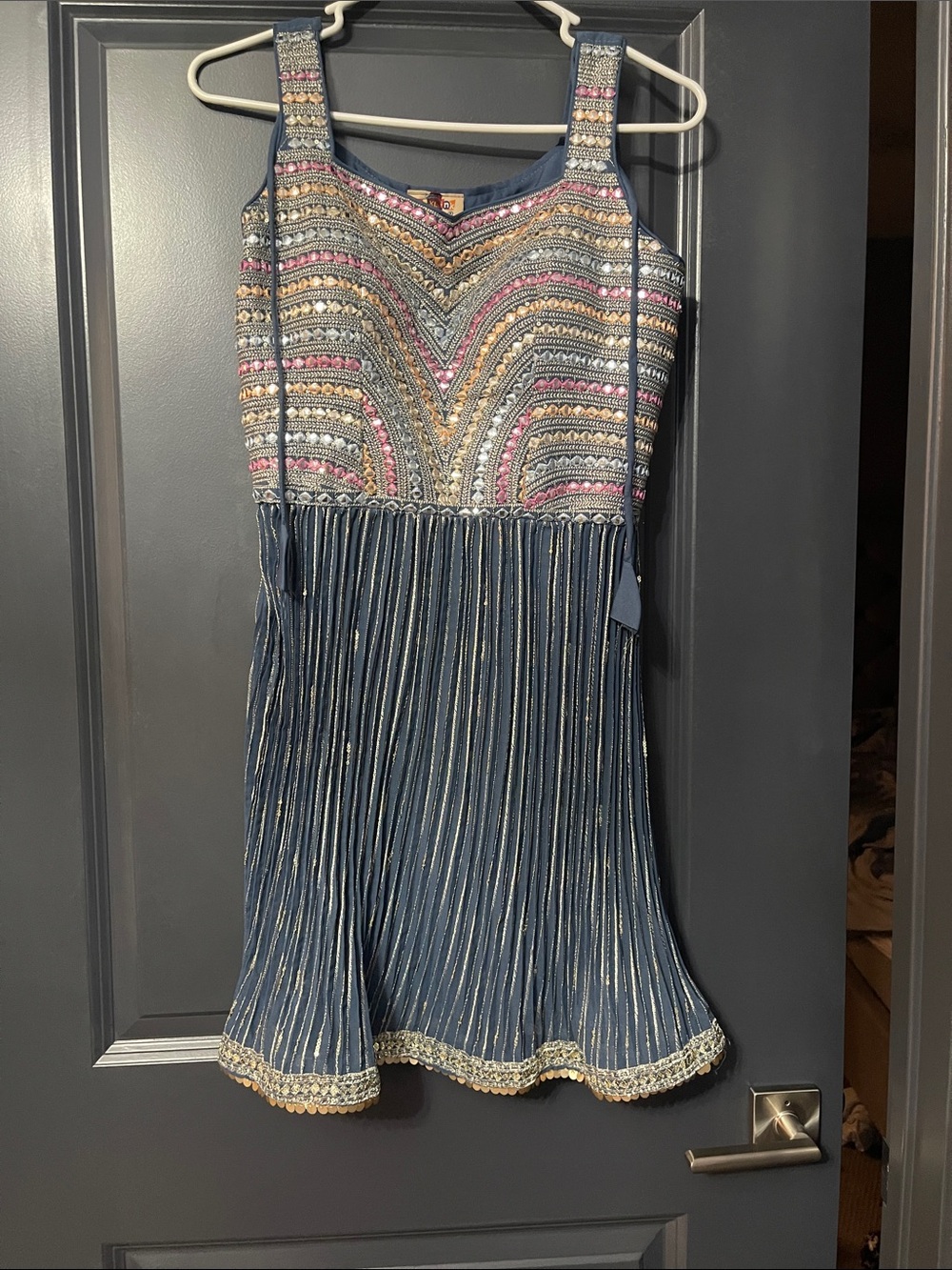 LaPink Women’s Embroidered Navy & Multicolor Party Dress size XL
